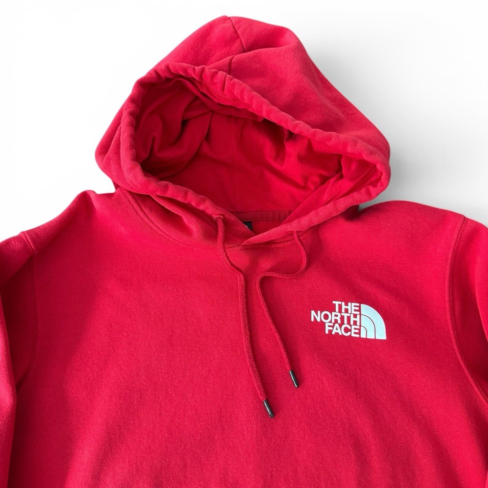 The North Face Hoodie Men L Red Black Graphic Box Logo Pullover Cotton Outdoor - Picture 5 of 11